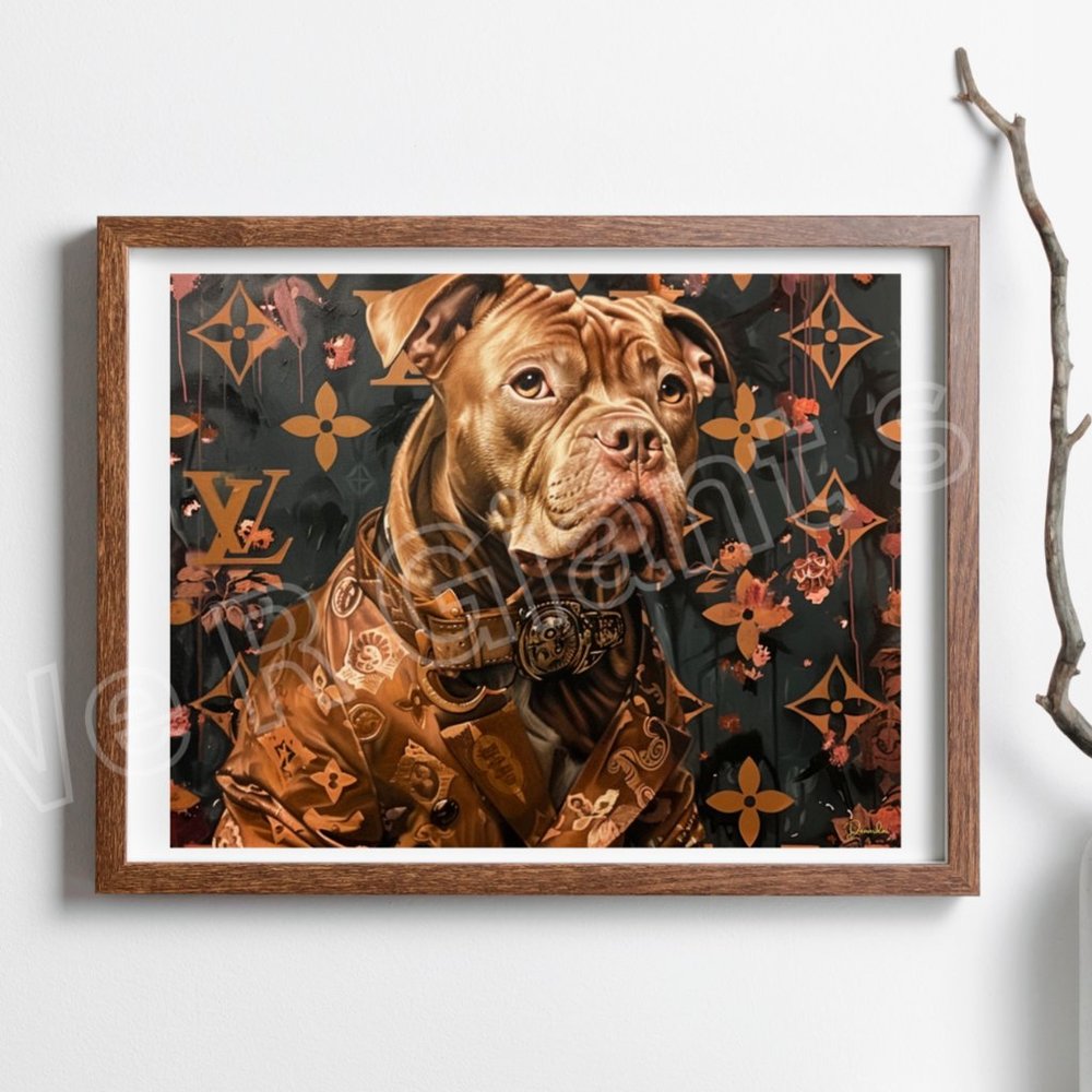 Pitbull Luxury Fashion Print 14x11 By the Artist Denardai